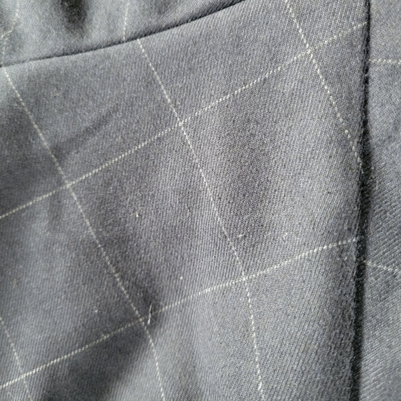 Navy Windowpane Ann Taylor Factory Trouser Pants size Curvy 12 - Picture 12 of 14